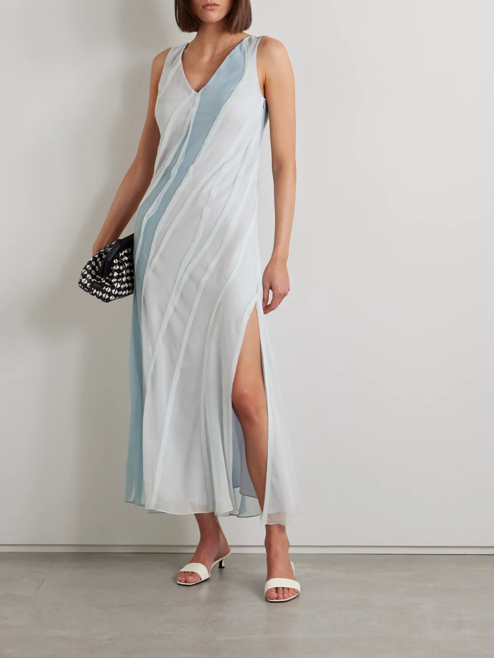 Jason Wu Collection Paneled Silk-chiffon Maxi Dress, worn by a model