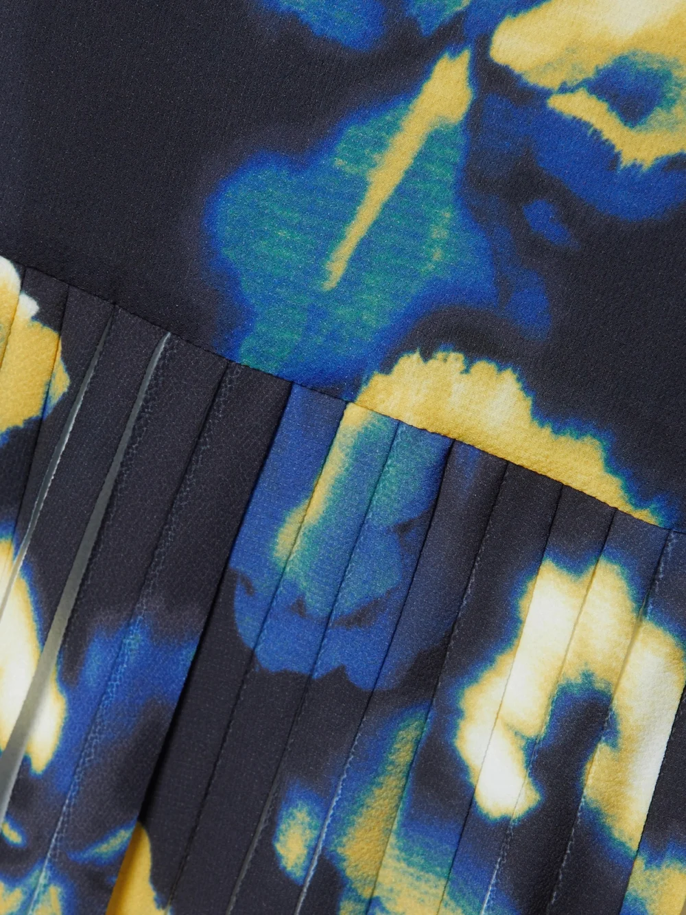 Close-up detail of the Jason Wu Collection Pleated Printed Crepe Midi Dress