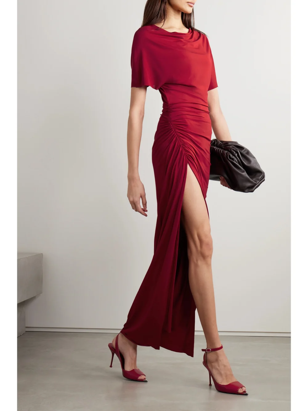 Jason Wu Collection Ruched Stretch-jersey Maxi Dress, worn by a model