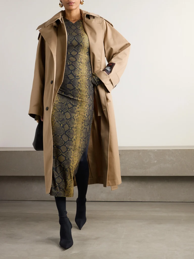 Jean Paul Gaultier Belted Layered Appliquéd Cotton-twill Trench Coat