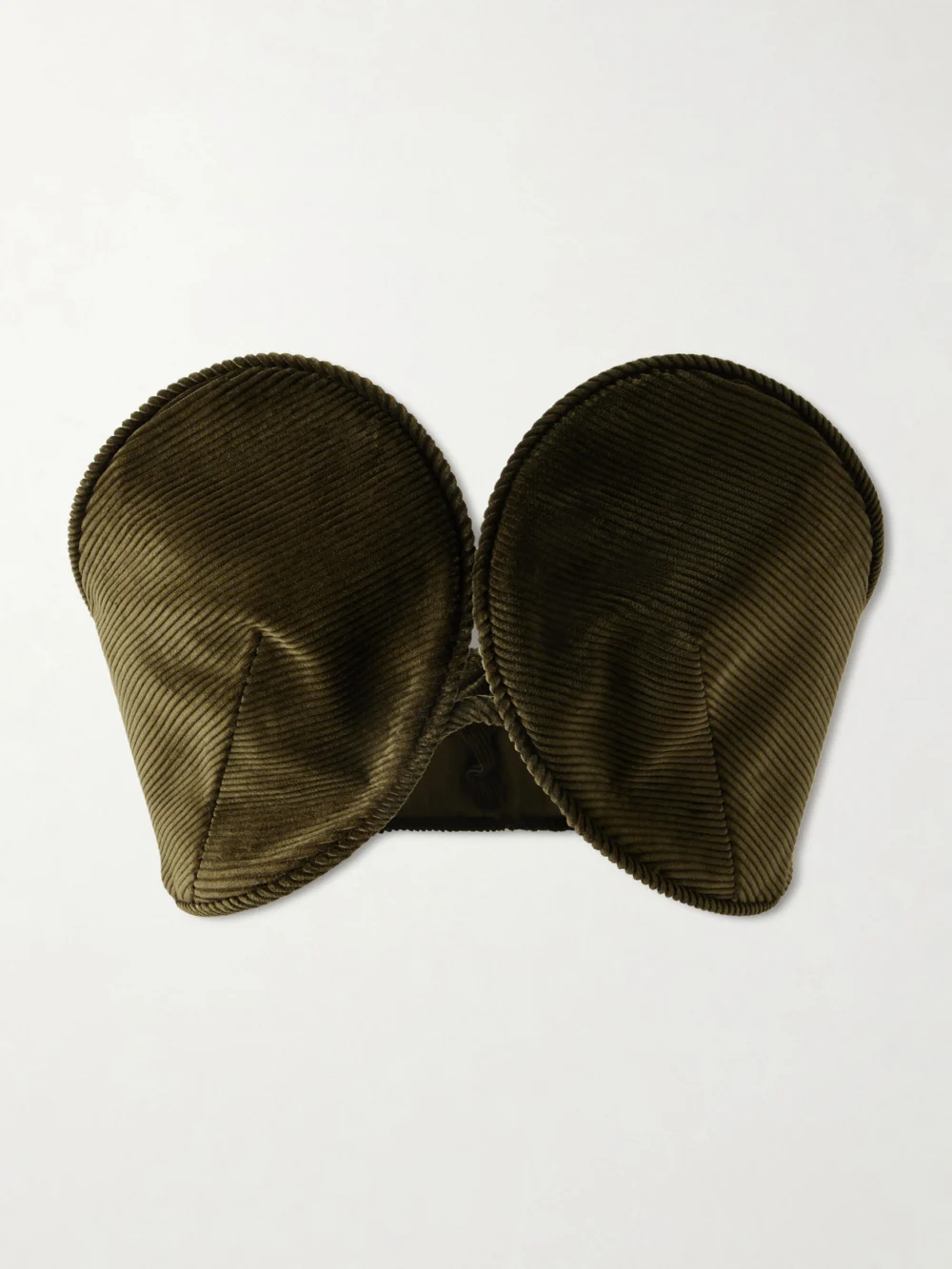Jean Paul Gaultier Cotton-corduroy Bandeau Top in army green