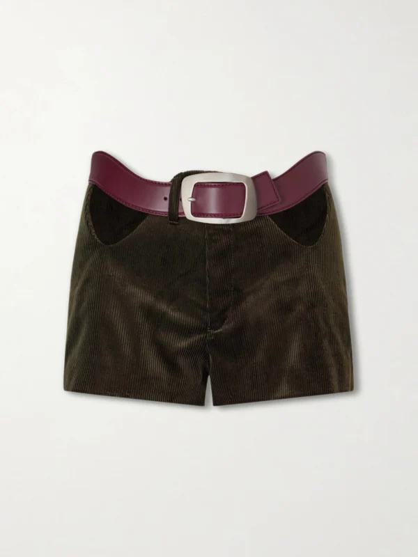Jean Paul Gaultier Cut-out Cotton-corduroy Shorts