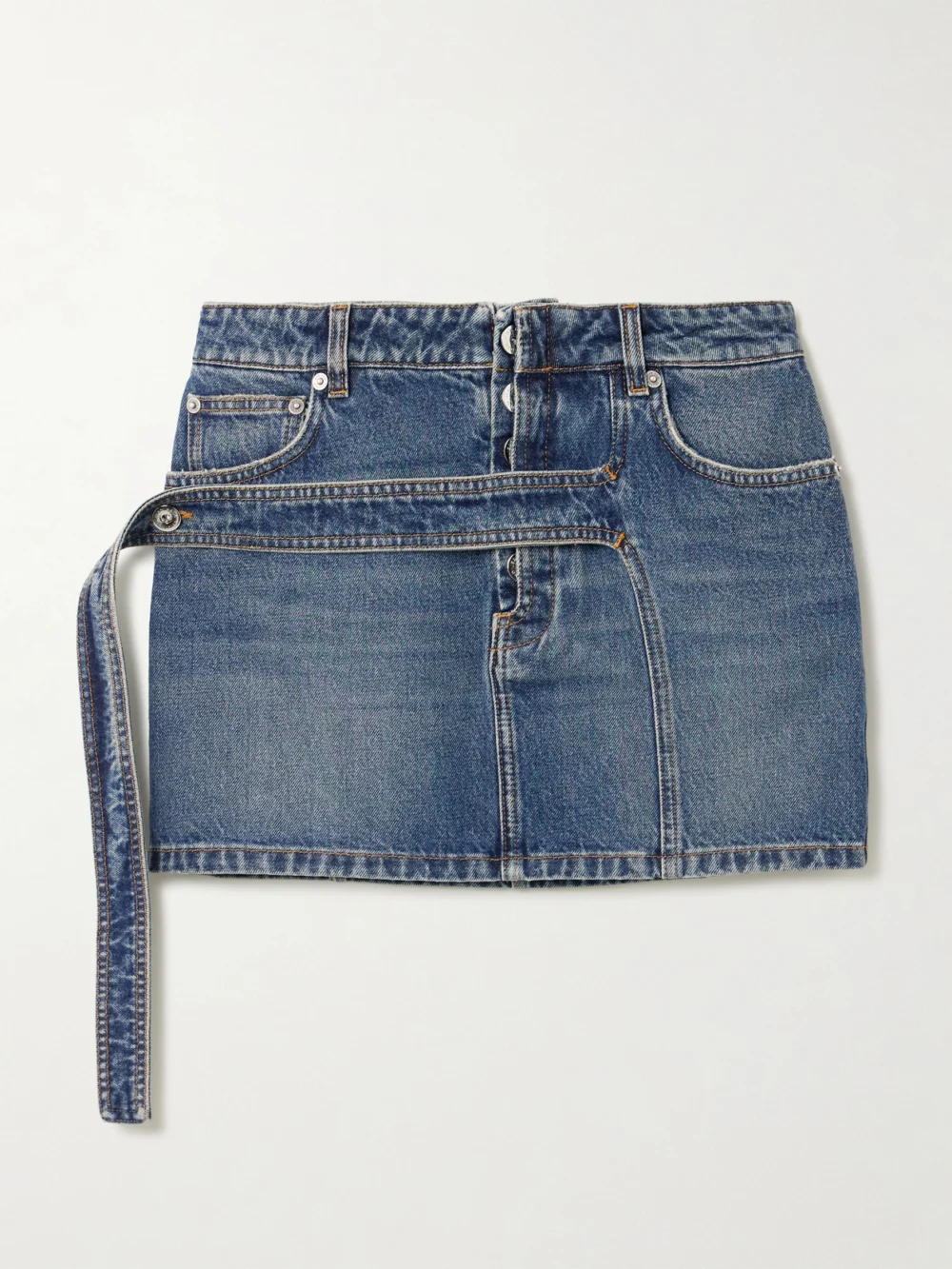 Jean Paul Gaultier Denim Mini Skirt in blue