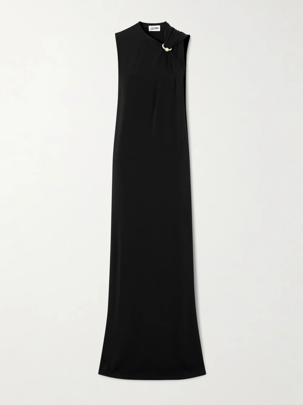 Jean Paul Gaultier Draped Stretch-satin Maxi Dress in black