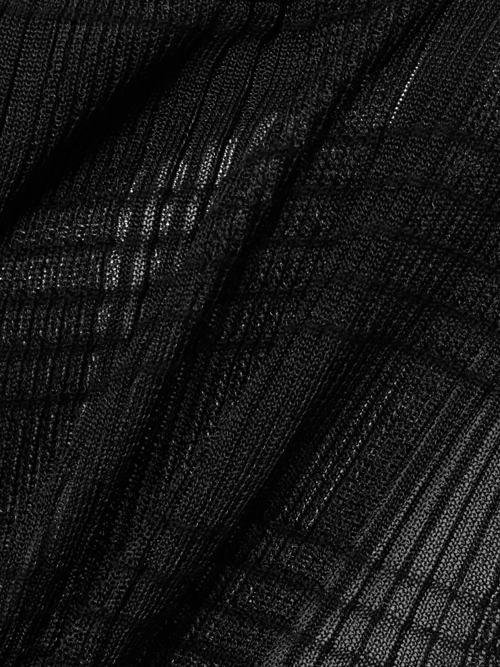 Close-up detail of the Jean Paul Gaultier Embellished Checked Ribbed-knit Turtleneck Maxi Dress