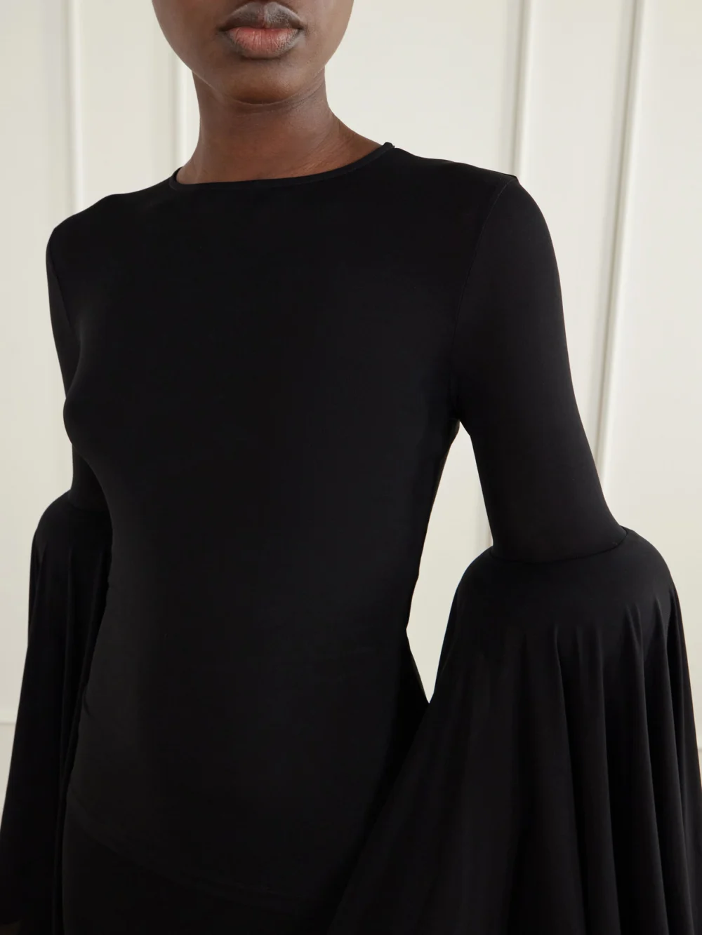 Close-up detail of the Jean Paul Gaultier Gathered Jersey Blouse