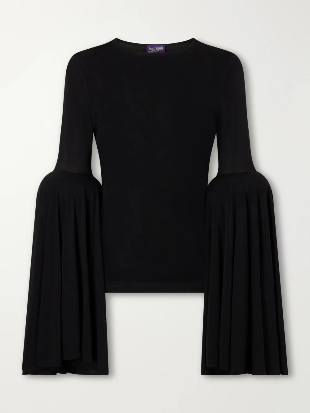 Jean Paul Gaultier Gathered Jersey Blouse in black