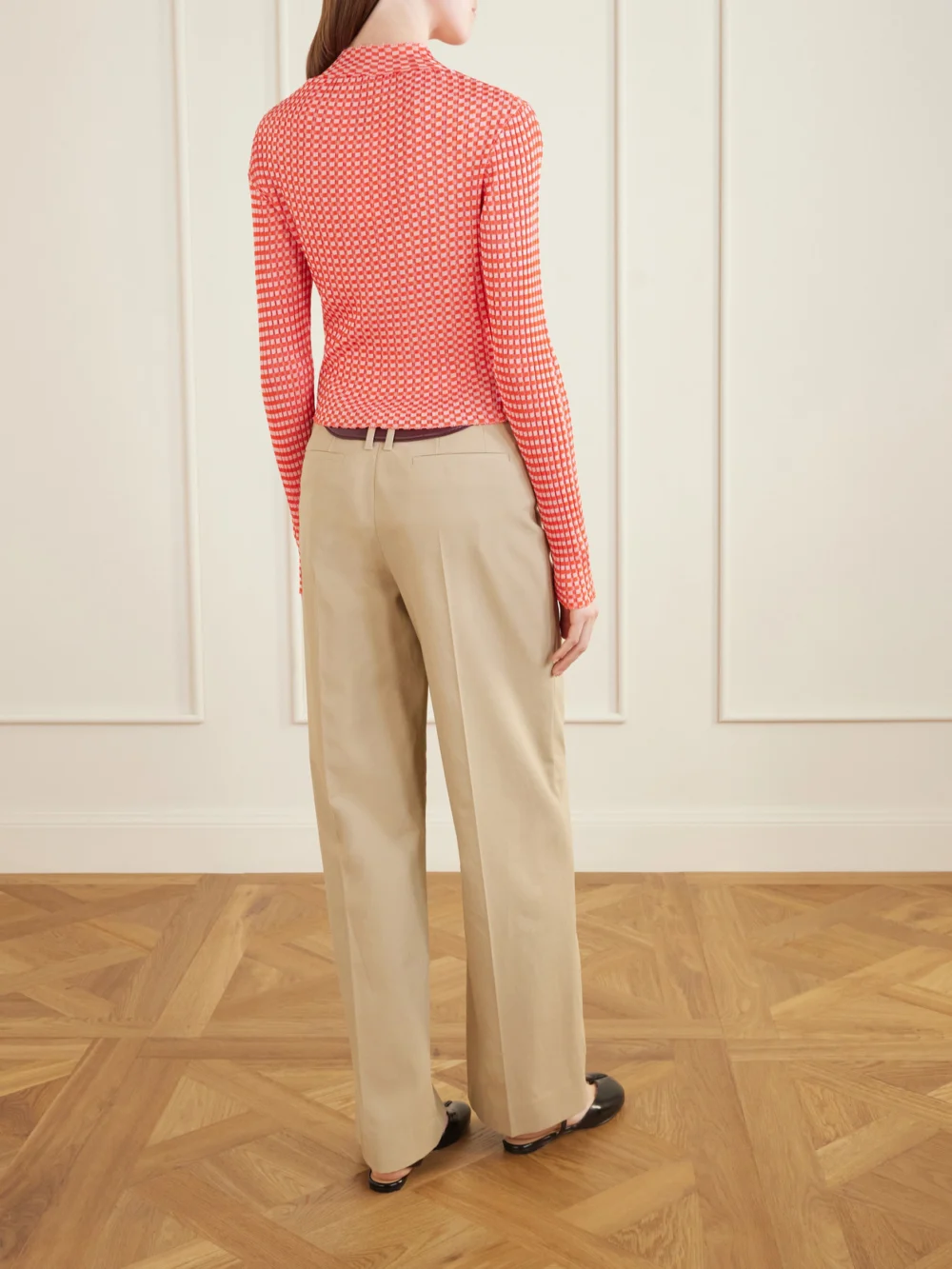 Back view of the Jean Paul Gaultier Gingham Illusion Woven T-shirt