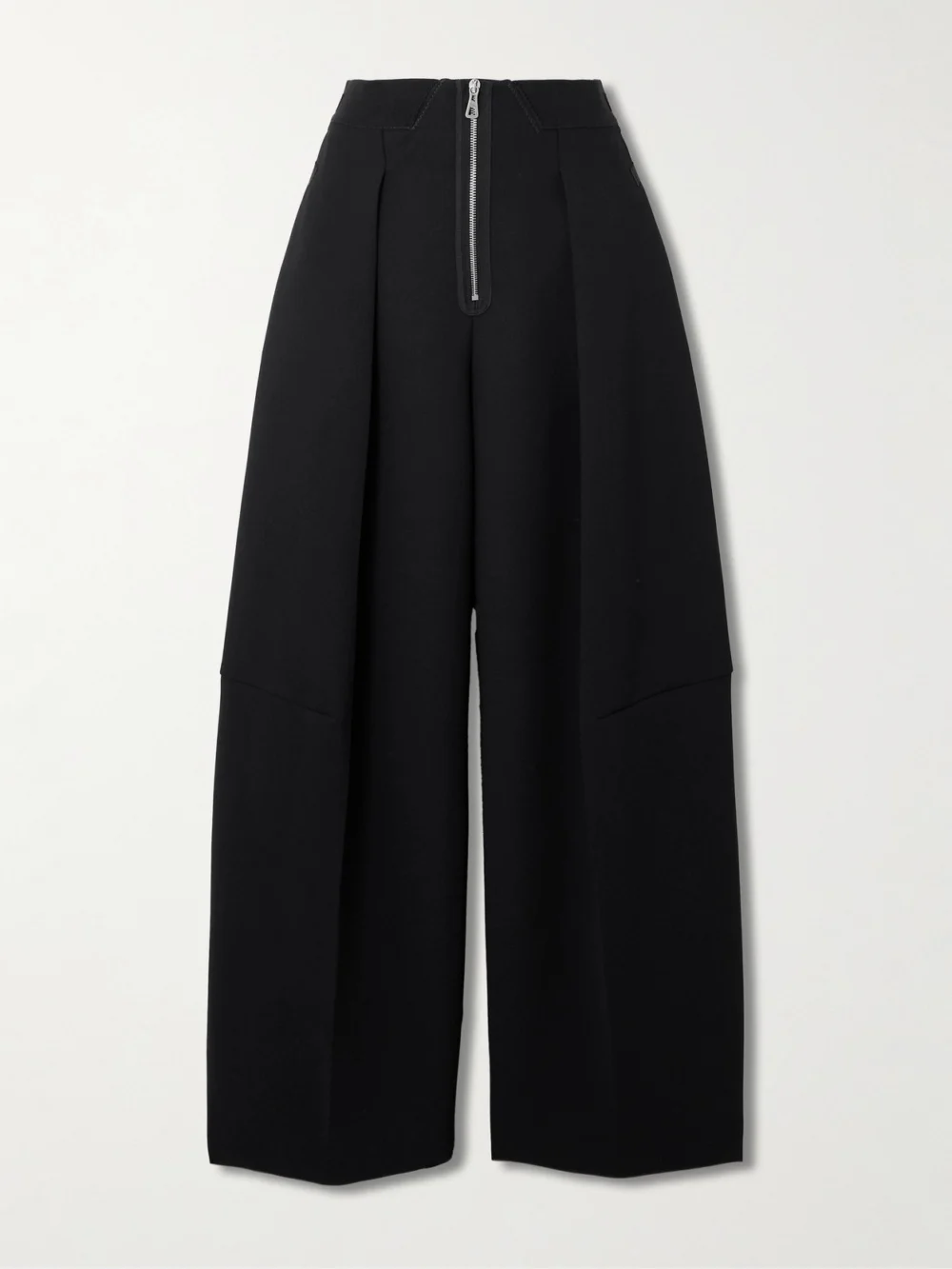 Jean Paul Gaultier Grosgrain-trimmed Pleated Crepe Pants in black
