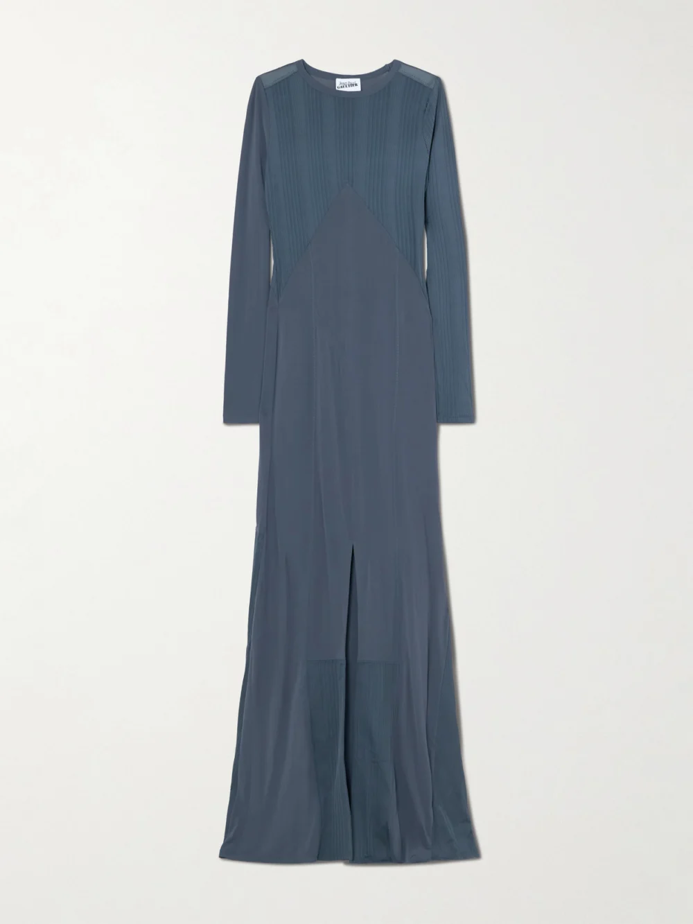 Jean Paul Gaultier Paneled Ribbed Stretch-jersey Maxi Dress in petrol