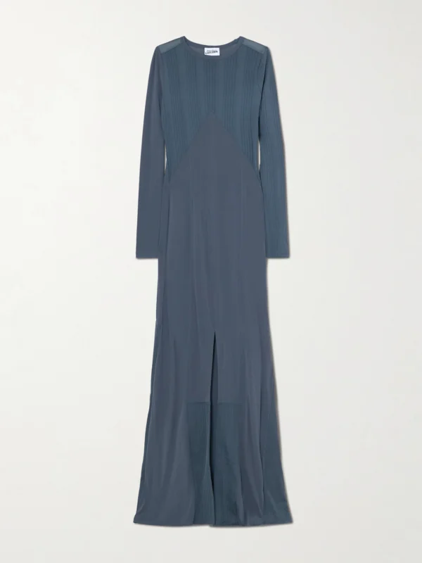 Jean Paul Gaultier Paneled Ribbed Stretch-jersey Maxi Dress
