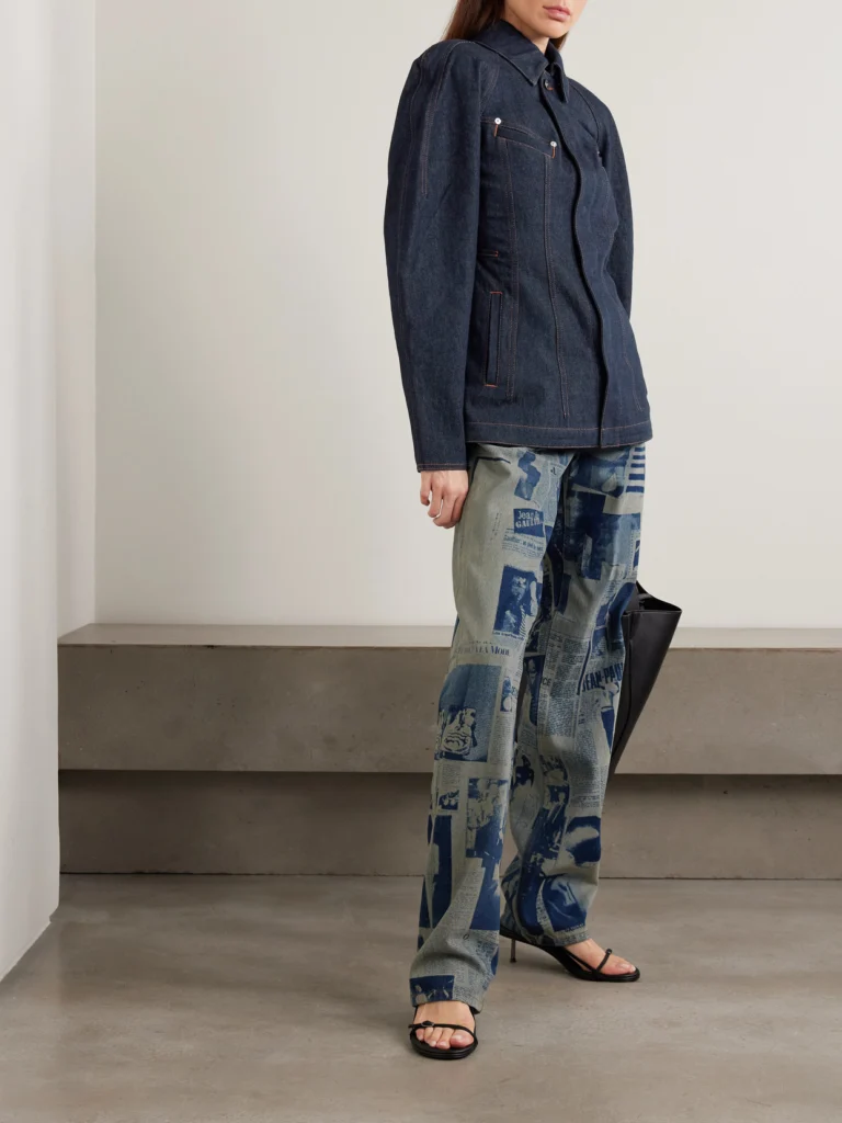 Jean Paul Gaultier Paneled Topstitched Denim Jacket