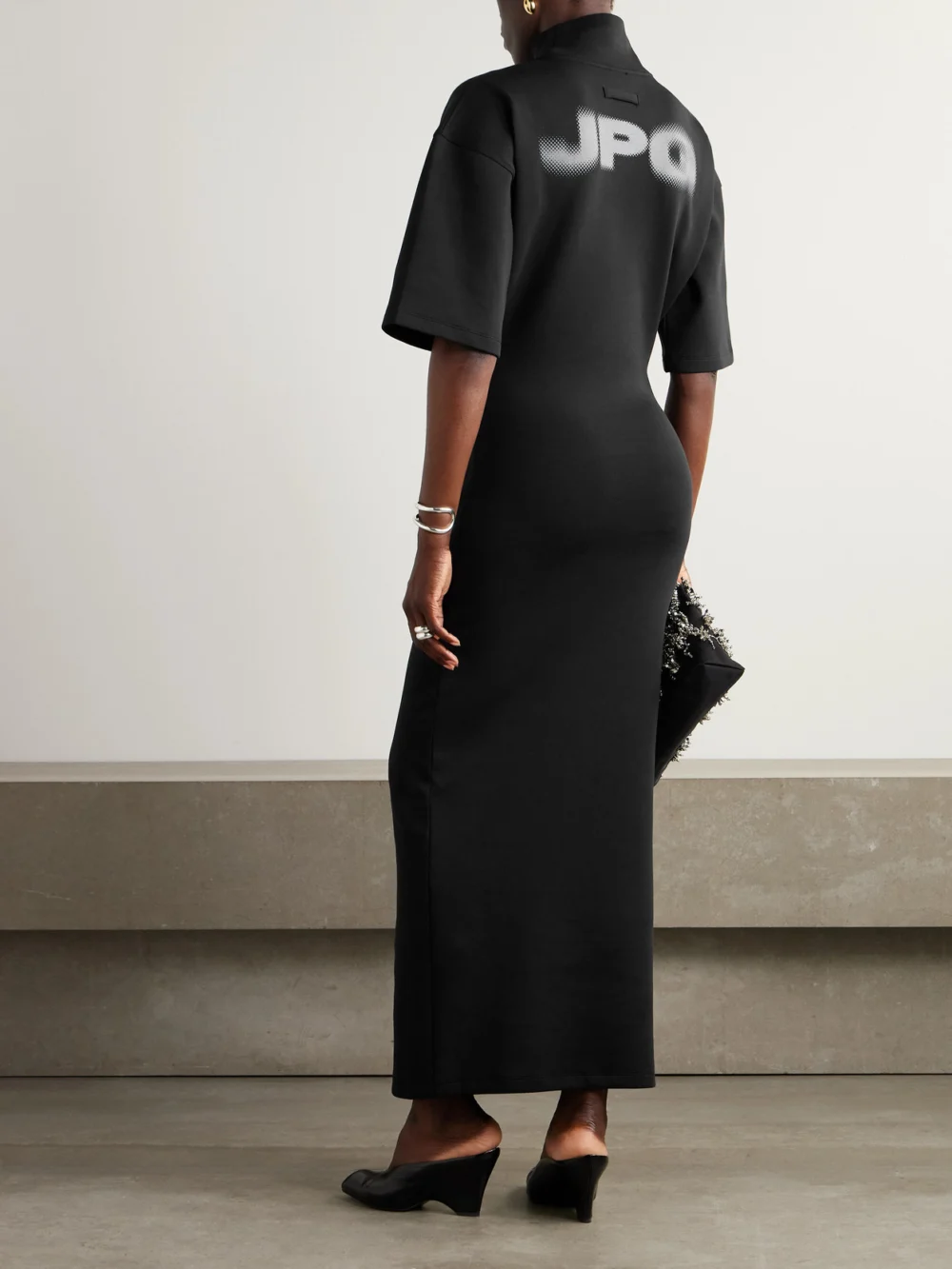 Back view of the Jean Paul Gaultier Printed Cotton-blend Jersey Maxi Dress