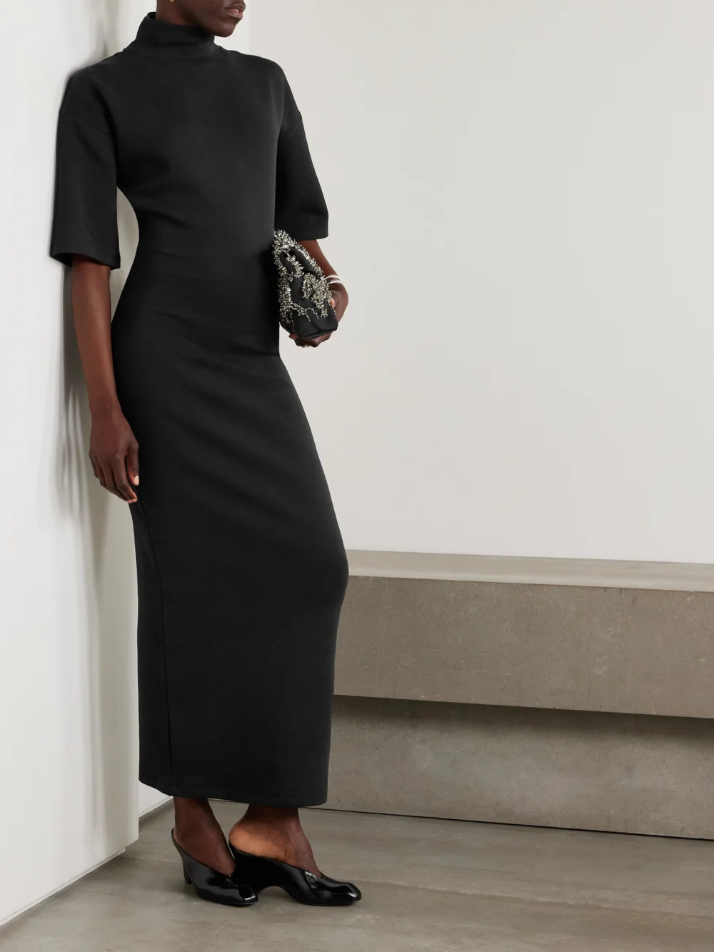 Jean Paul Gaultier Printed Cotton-blend Jersey Maxi Dress, worn by a model