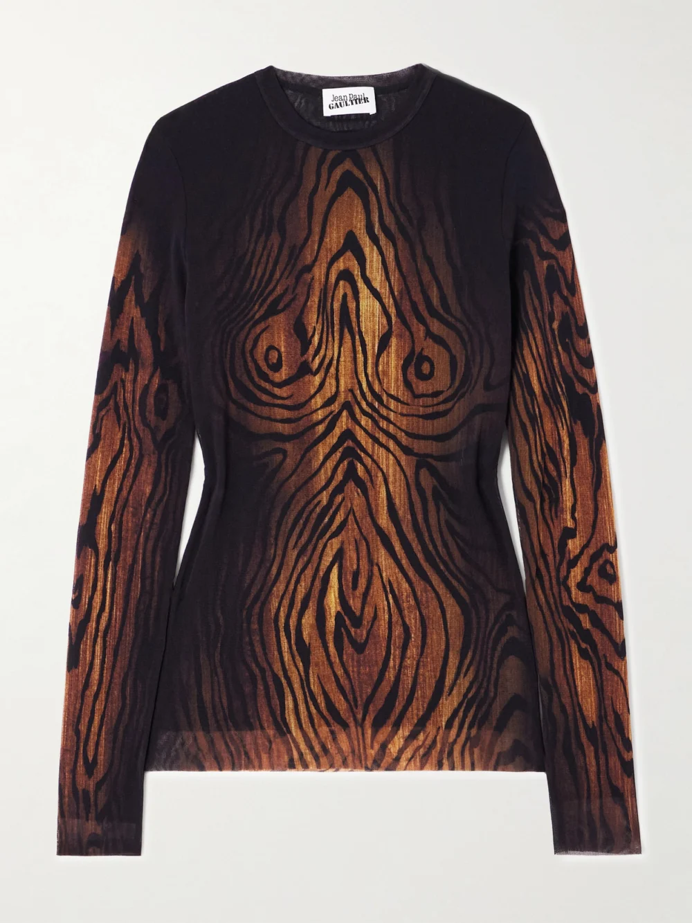 Jean Paul Gaultier Printed Mesh T-shirt in brown