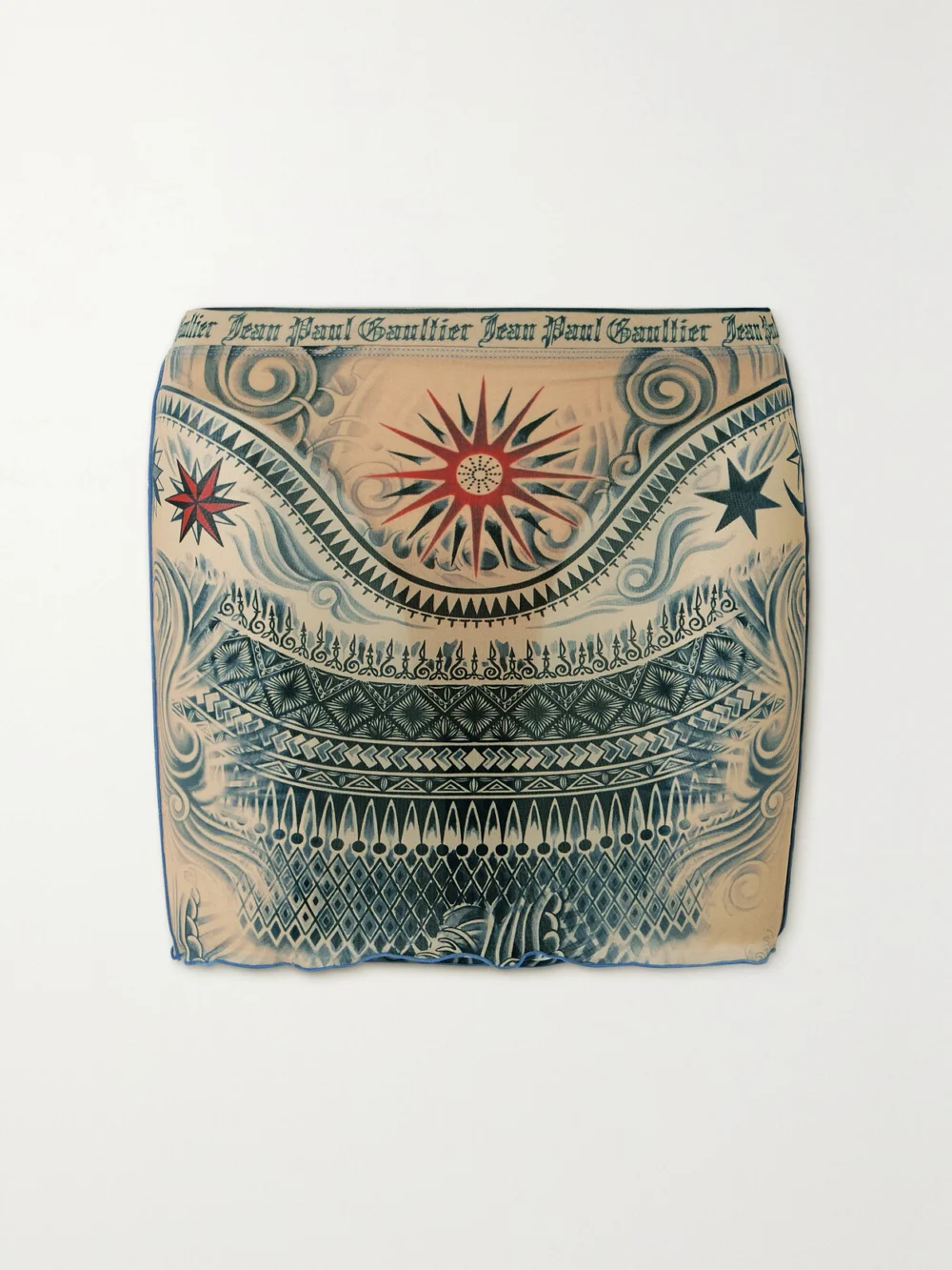 Jean Paul Gaultier Printed Stretch-jersey Mini Skirt in neutral