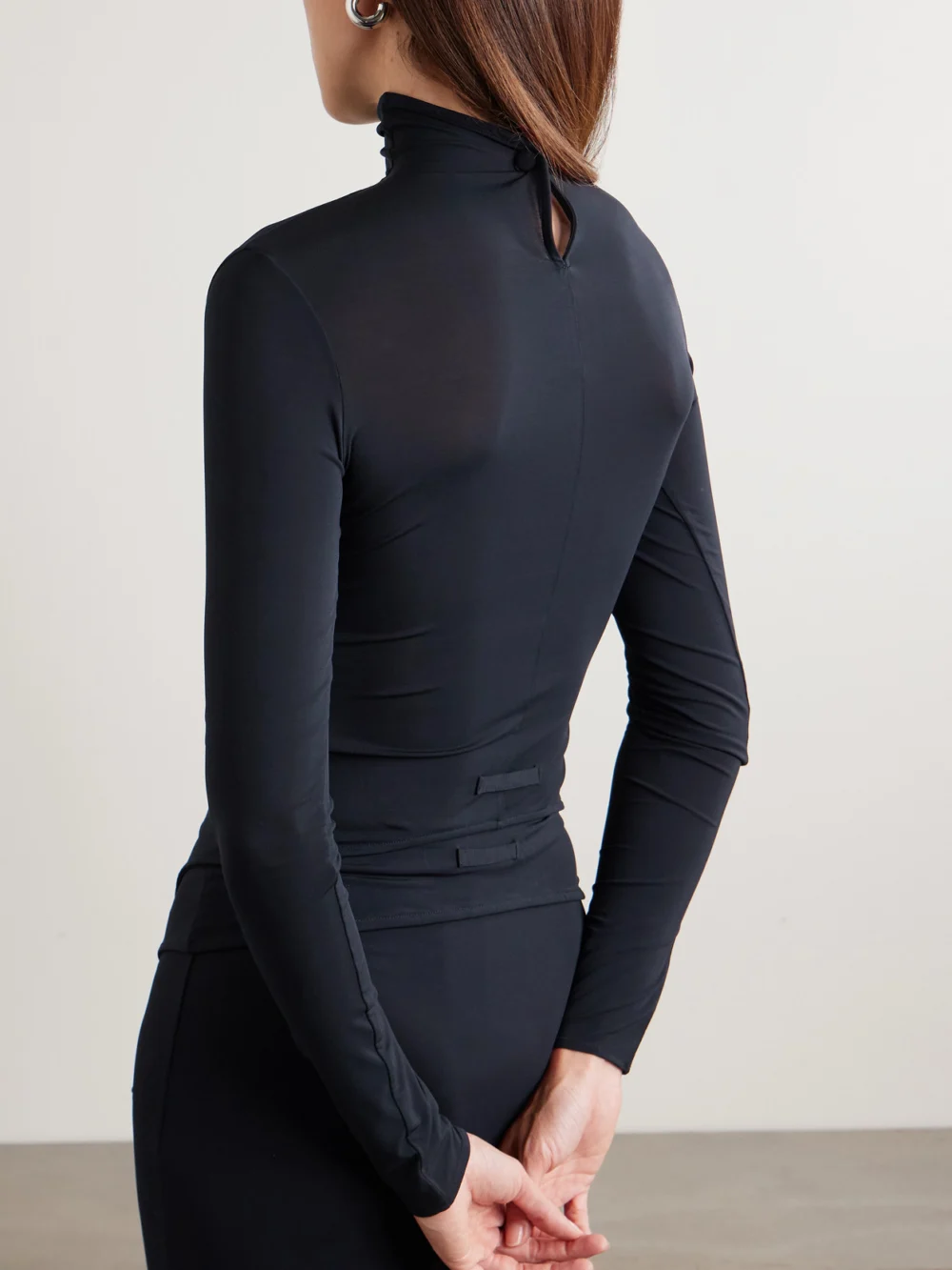 Back view of the Jean Paul Gaultier Stretch-jersey Turtleneck Top