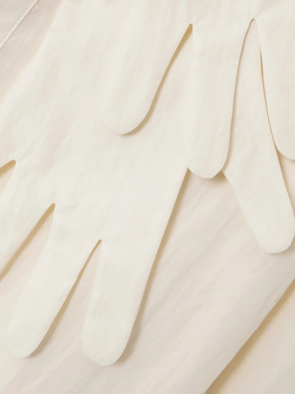 Close-up detail of the Jean Paul Gaultier The Glove Scarf-detailed Lyocell-blend Poplin Blouse