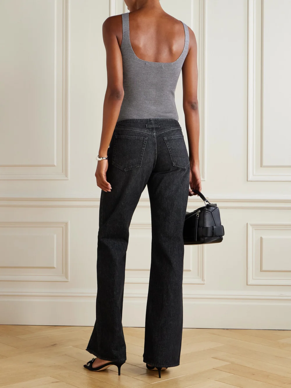 Back view of the Jean Paul Gaultier Zip-embellished Straight-leg Jeans