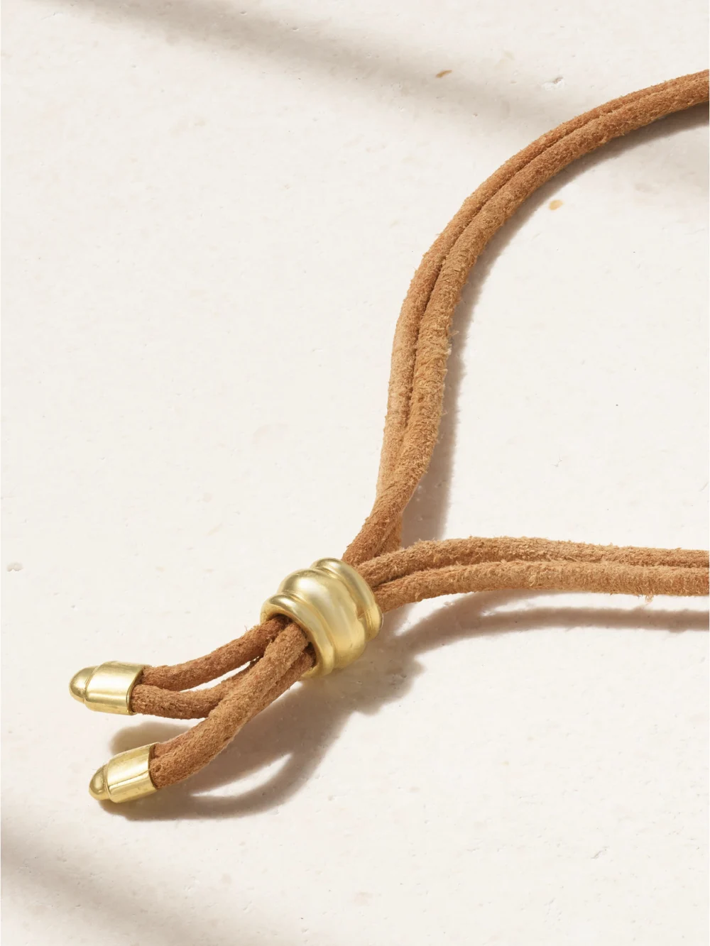 Back view of the Jenna Blake 18-karat Gold Malachite and Suede Bracelet