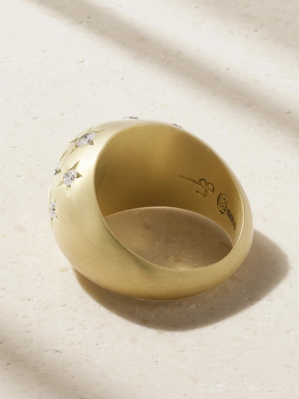 Back view of the Jenna Blake Stardust Dome 18-karat Gold Diamond Ring