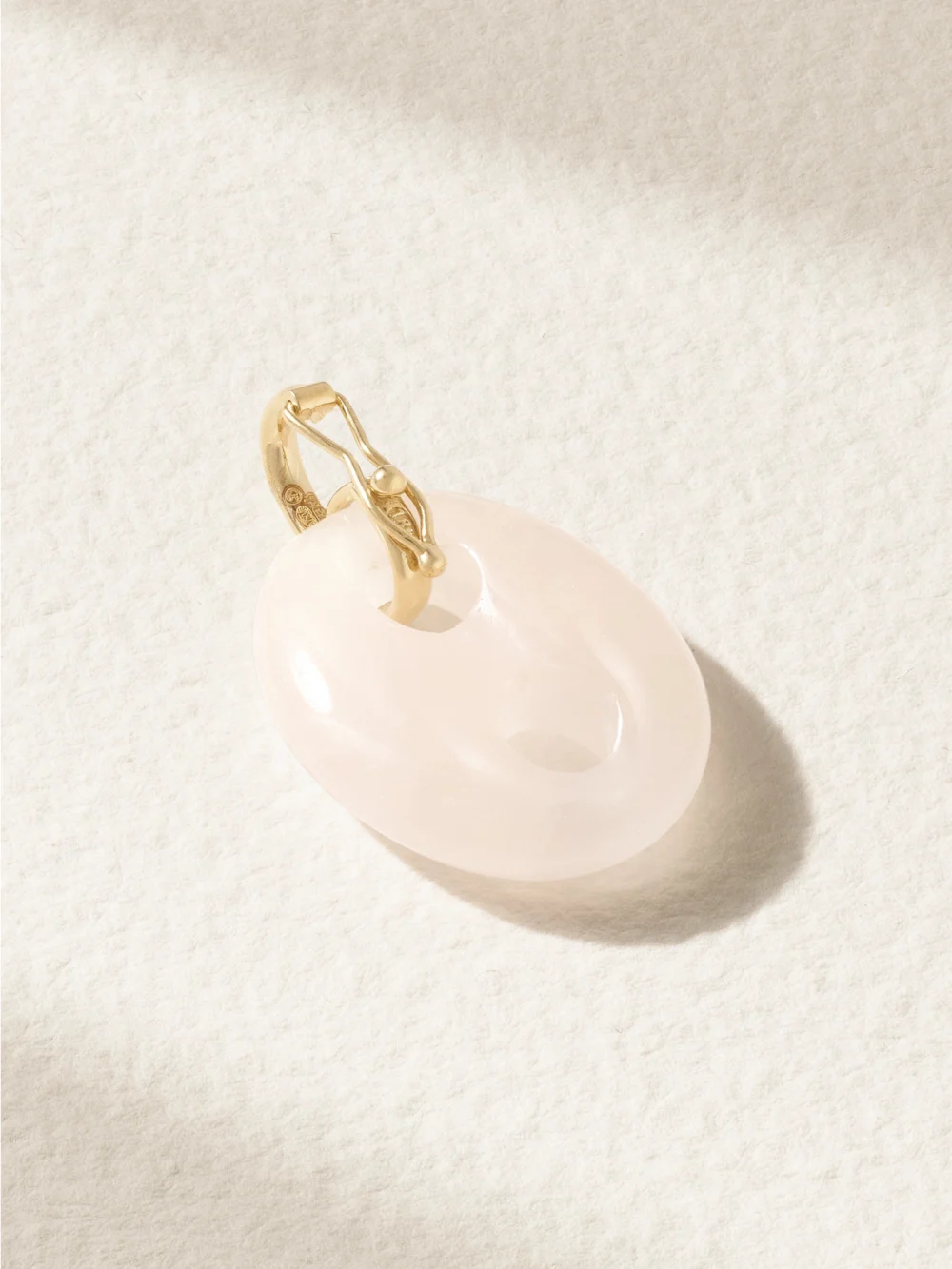 Back view of the Jenna Blake Stone Mariner 18-karat Gold, Rose Quartz and Diamond Pendant