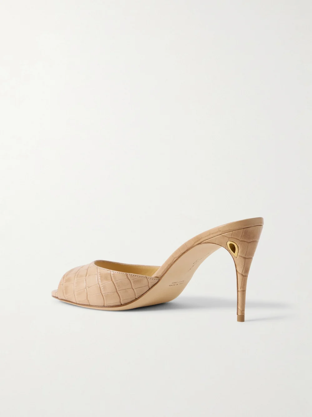 Back view of the Jennifer Chamandi Guido 85 Croc-effect Leather Mules