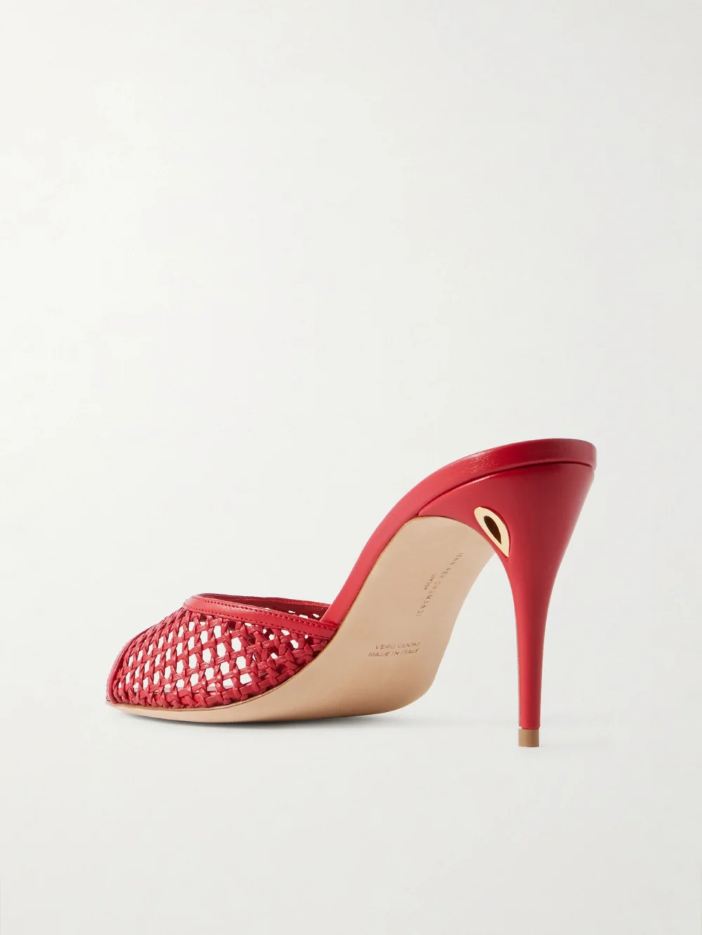 Back view of the Jennifer Chamandi Guido 85 Woven Leather Mules