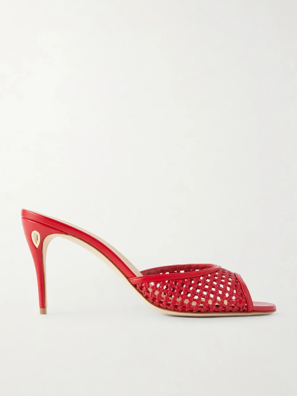 Jennifer Chamandi Guido 85 Woven Leather Mules in red
