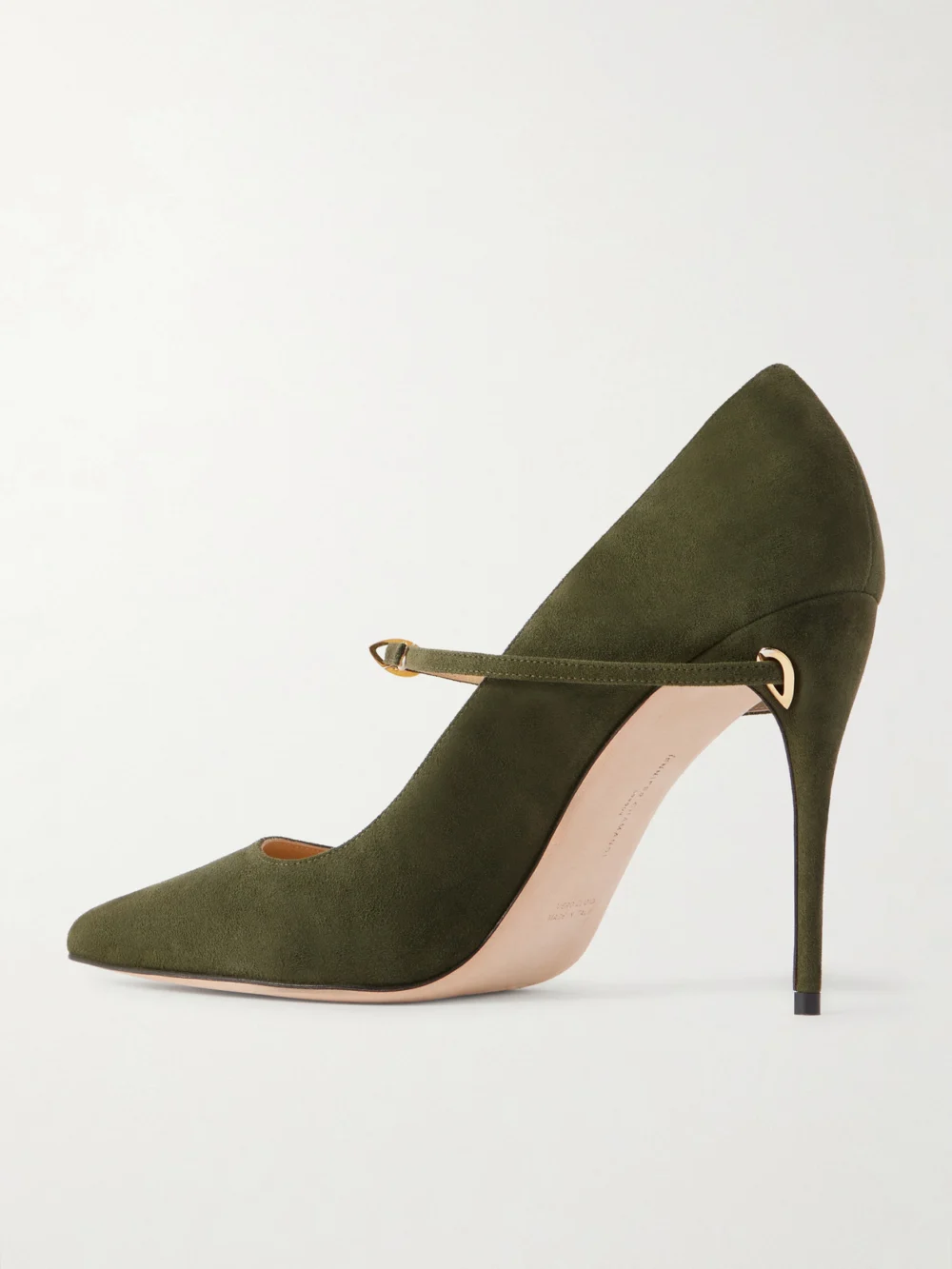 Back view of the Jennifer Chamandi Lorenzo 105 Suede Pumps
