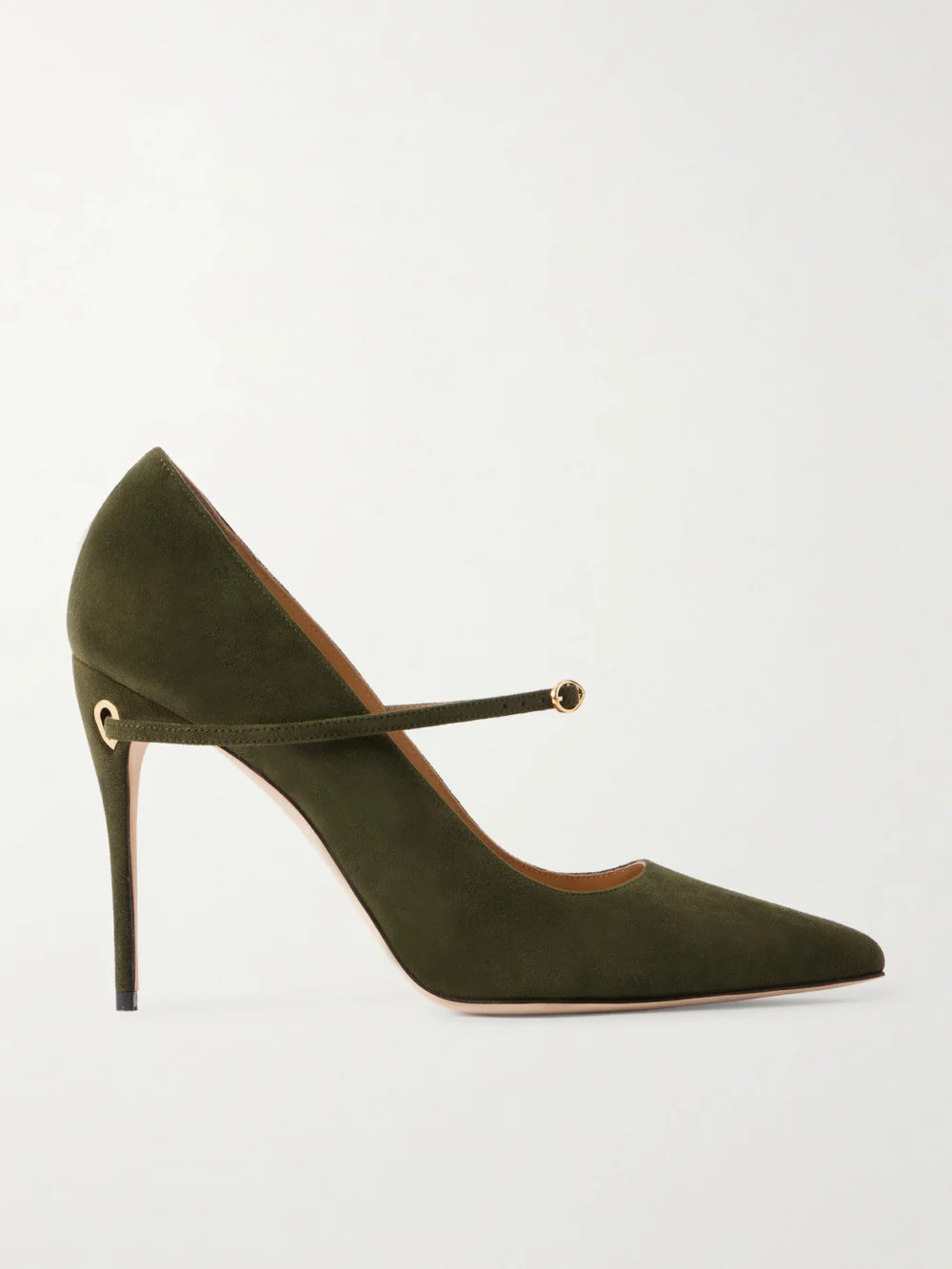 Jennifer Chamandi Lorenzo 105 Suede Pumps in army green