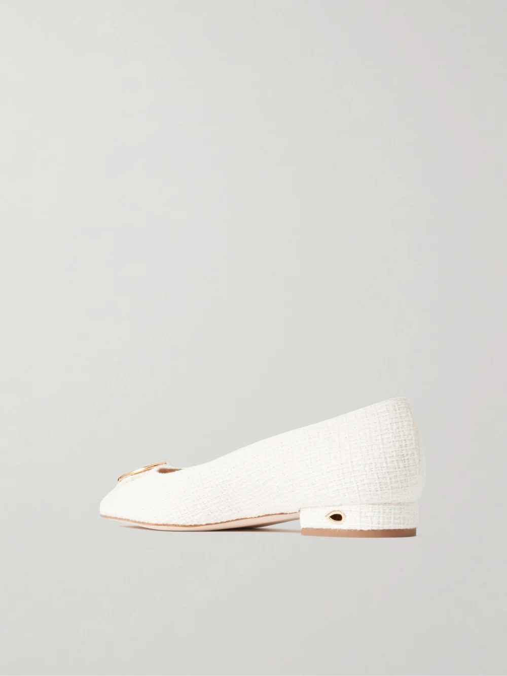Back view of the Jennifer Chamandi Lorenzo 20 Embellished Tweed Point-toe Pumps