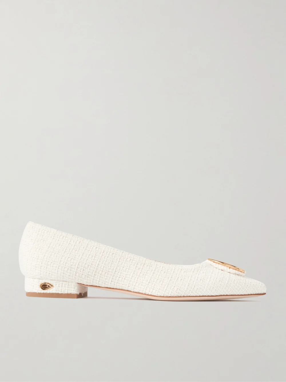 Jennifer Chamandi Lorenzo 20 Embellished Tweed Point-toe Pumps in ivory