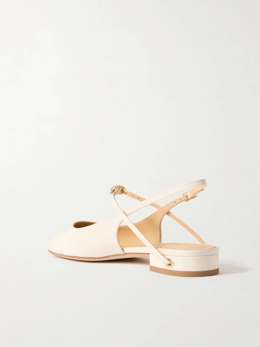 Back view of the Jennifer Chamandi Mattia 20 Patent-leather Slingback Flats