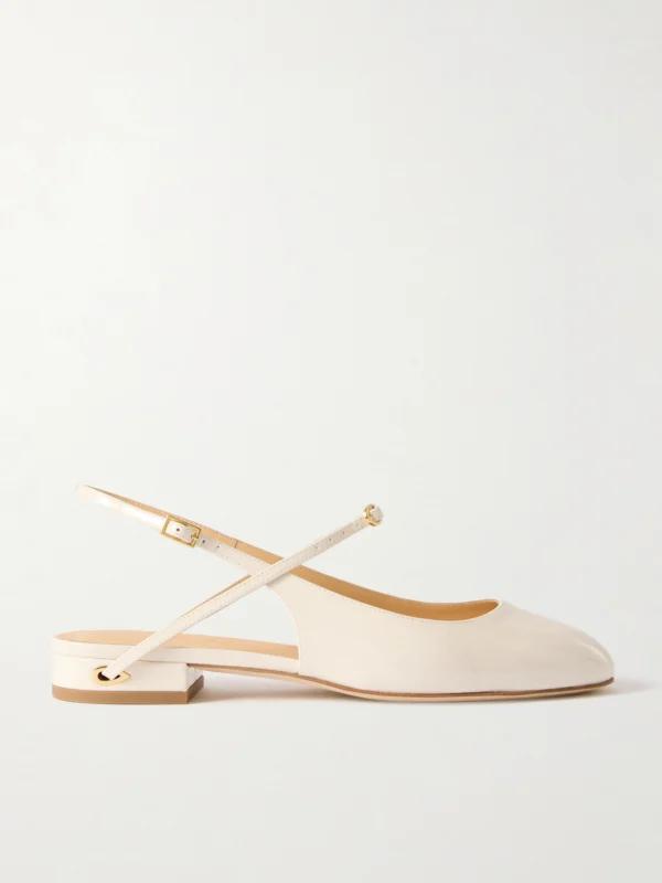 Jennifer Chamandi Mattia 20 Patent-leather Slingback Flats