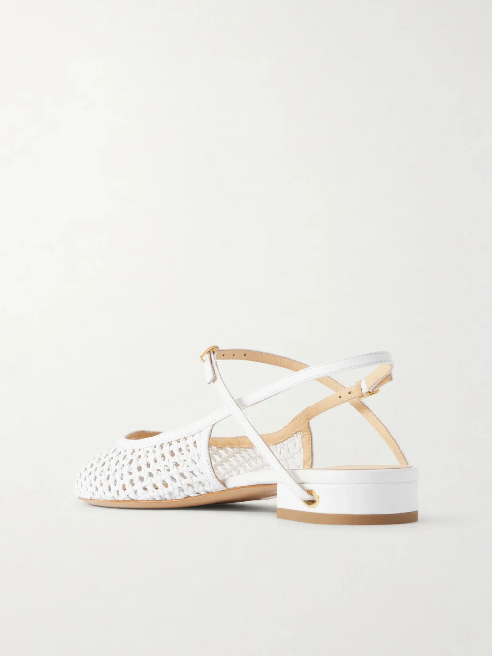 Back view of the Jennifer Chamandi Mattia 20 Woven Leather Slingback Flats