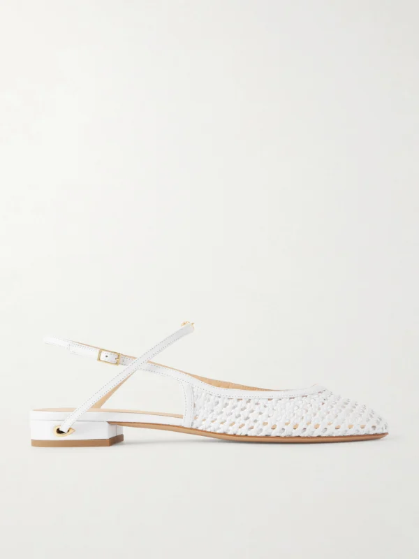 Jennifer Chamandi Mattia 20 Woven Leather Slingback Flats