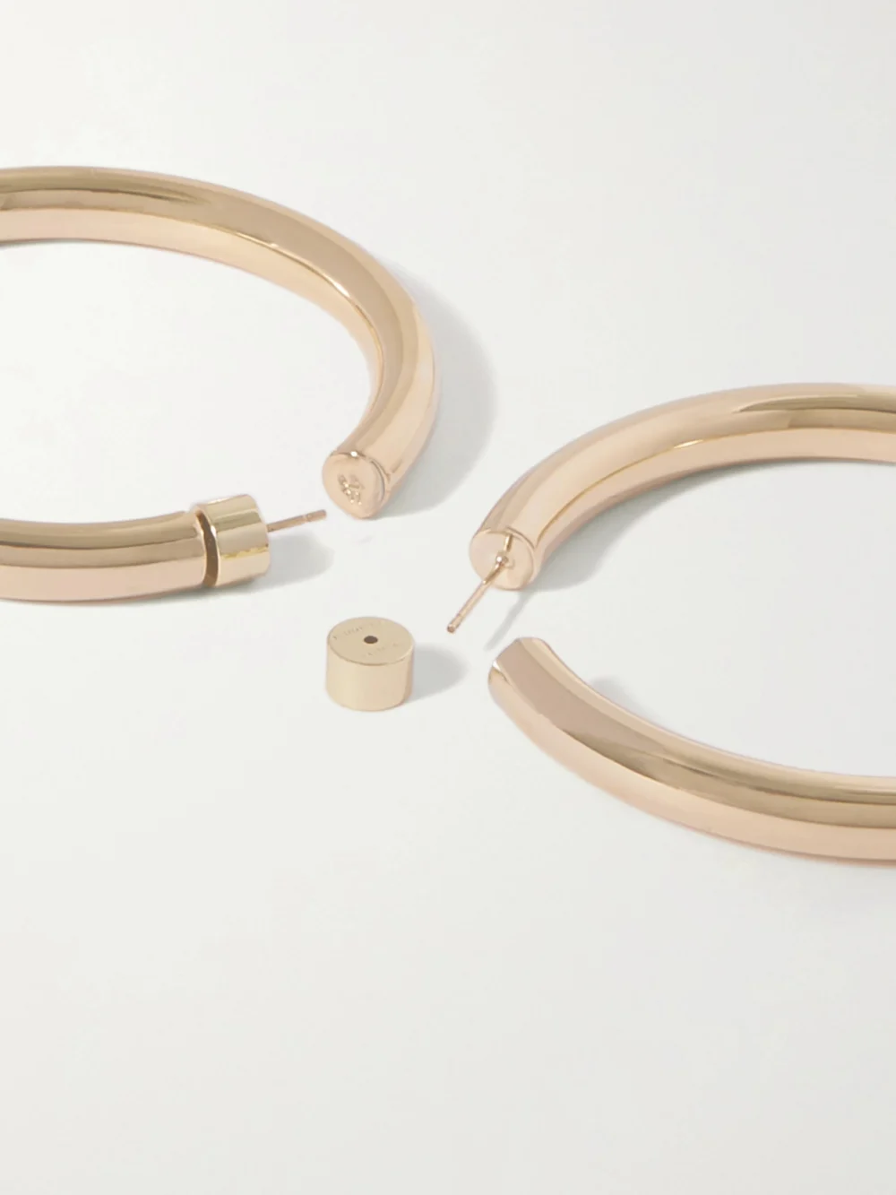 Back view of the Jennifer Fisher 2" Samira Gold-plated Hoop Earrings