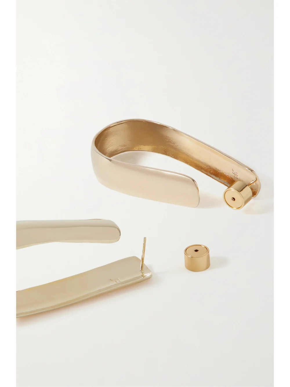 Back view of the Jennifer Fisher Bolden Gold-plated Hoop Earrings