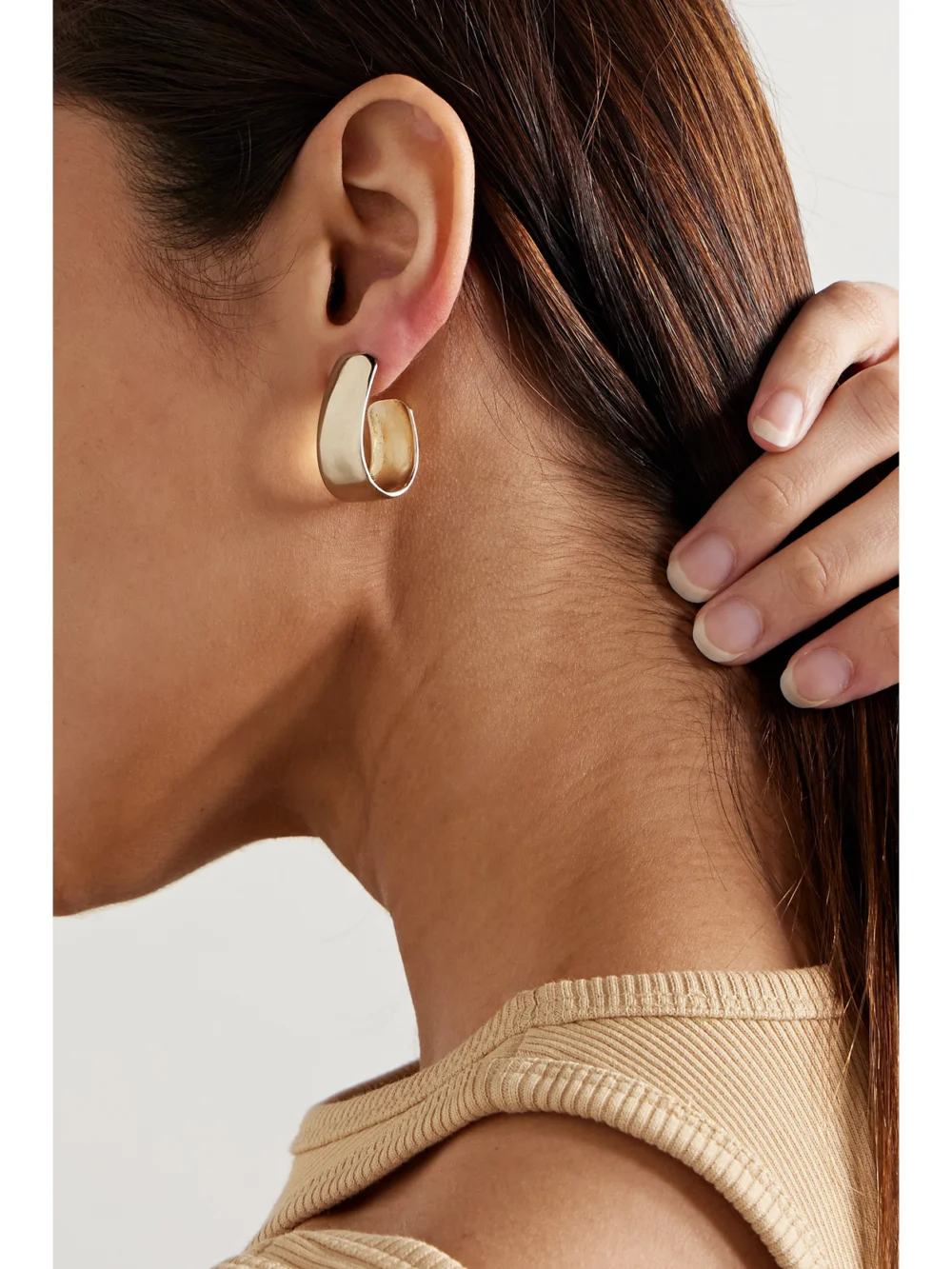 Jennifer Fisher Bolden Gold-plated Hoop Earrings, styled view