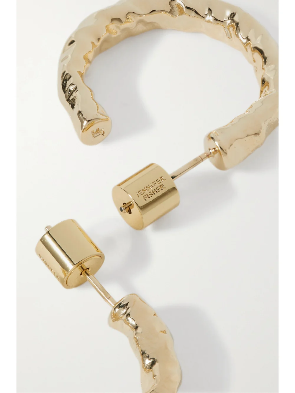 Back view of the Jennifer Fisher Hailey Gold-plated Hoop Earrings