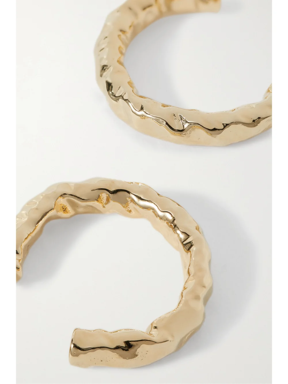 Close-up detail of the Jennifer Fisher Hailey Gold-plated Hoop Earrings