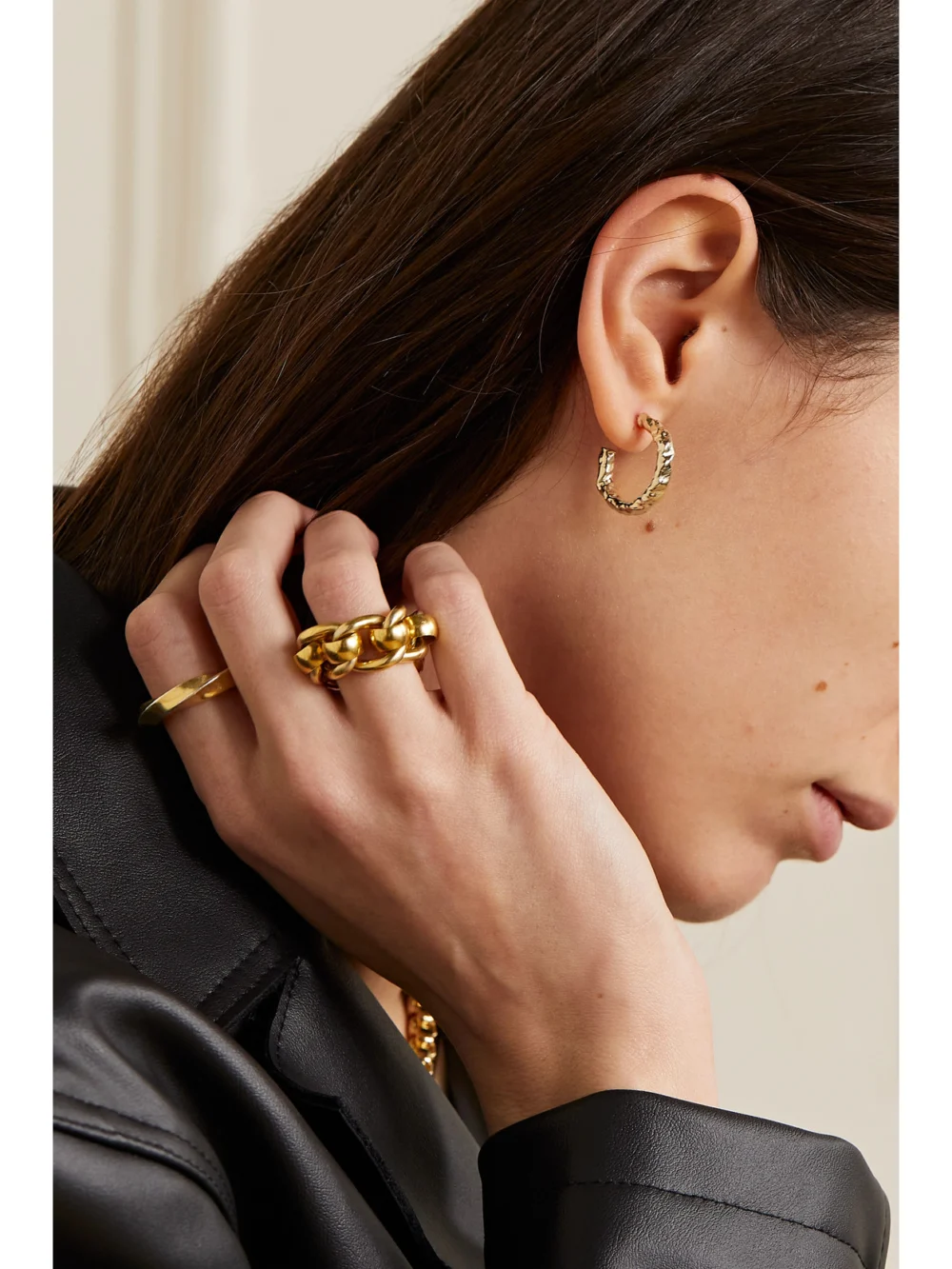 Jennifer Fisher Hailey Gold-plated Hoop Earrings, styled view