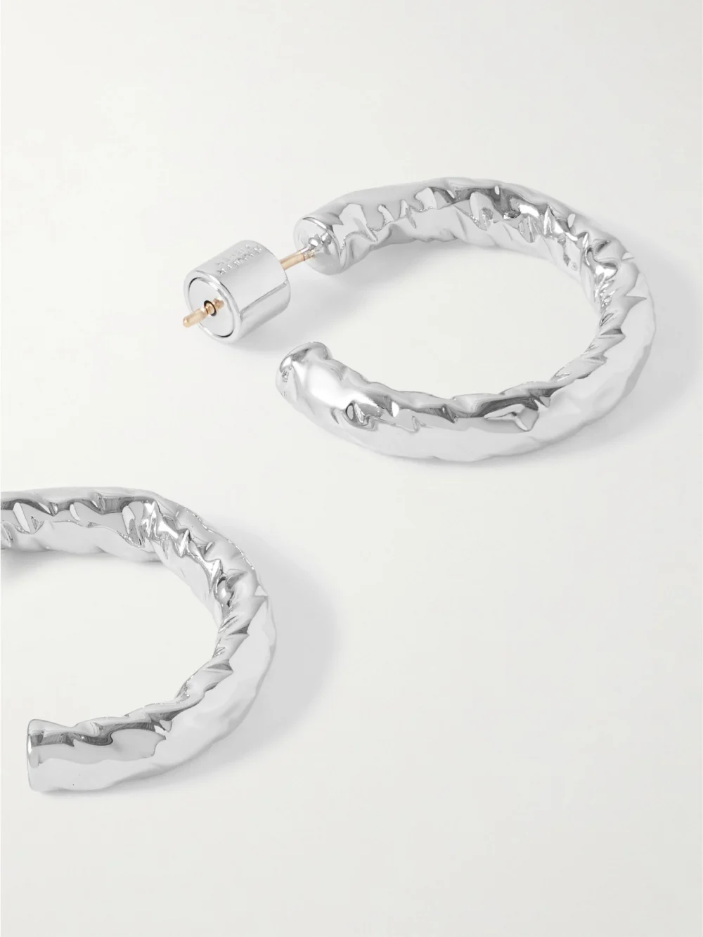 Close-up detail of the Jennifer Fisher Hailey Silver-plated Hoop Earrings