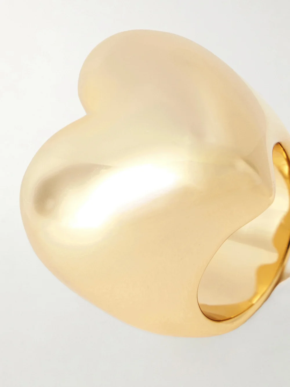 Close-up detail of the Jennifer Fisher Puffy Heart Gold-plated Ring
