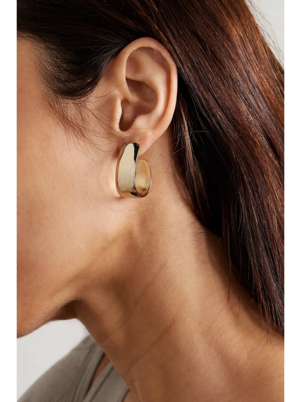 Jennifer Fisher Small Bolden Gold-plated Hoop Earrings, styled view