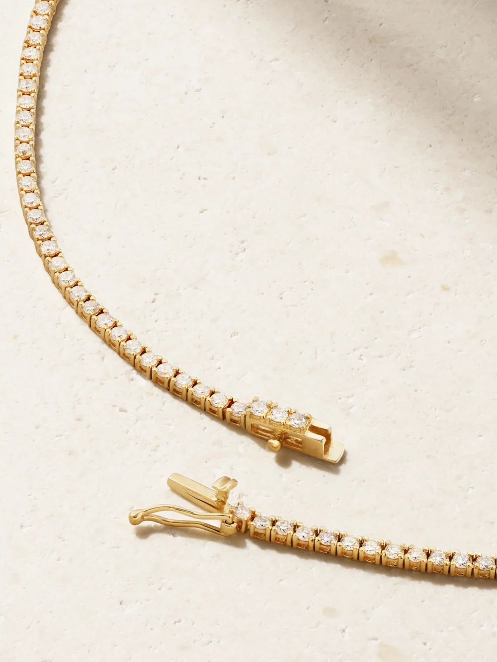 Back view of the Jennifer Meyer 15" Small Tennis 18-karat Gold Diamond Necklace