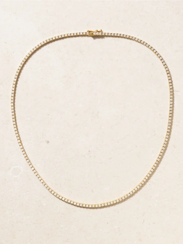 Jennifer Meyer 15" Small Tennis 18-karat Gold Diamond Necklace