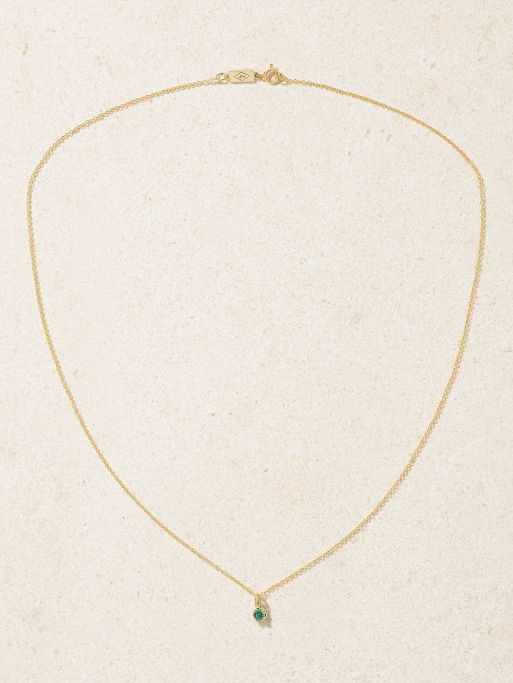 Close-up detail of the Jennifer Meyer 18-karat Gold Emerald Necklace