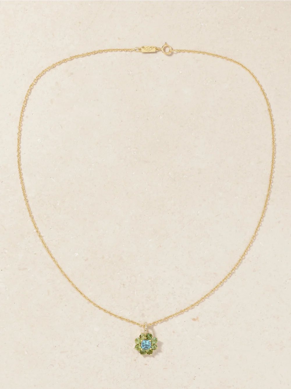 Close-up detail of the Jennifer Meyer 18-karat Gold Multi-stone Necklace